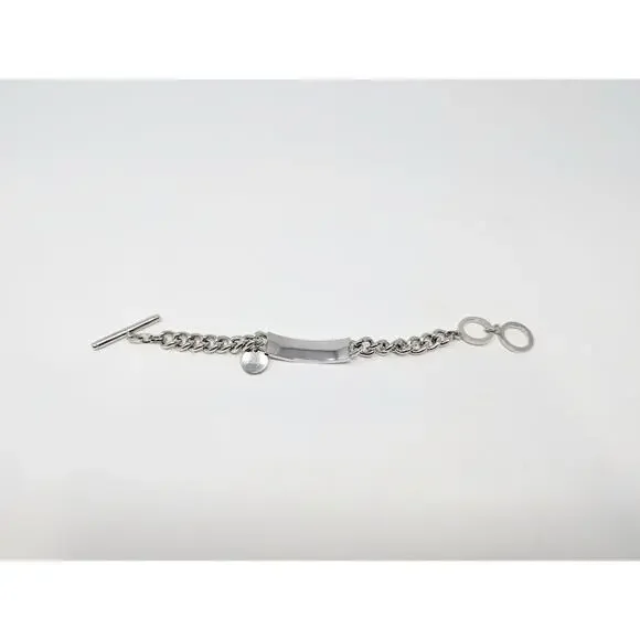 Chico's Bracelet Silver Tone Rhinestone Pave Style ID Bling Modern - Picture 6 of 6